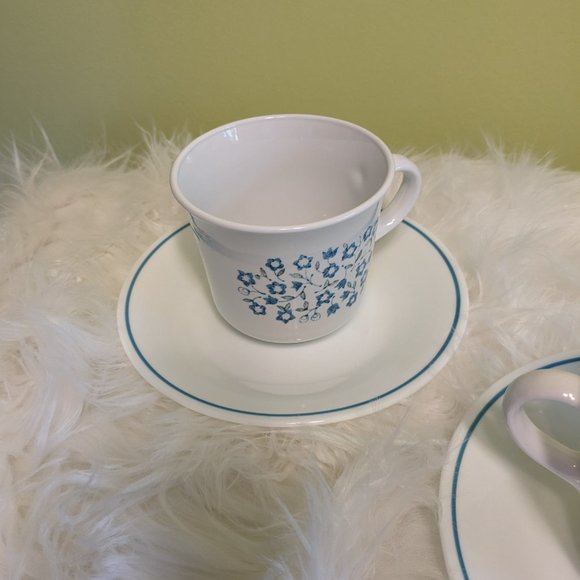 Set Corelle Blue Heather by Corning Cups and Saucers Set of 4 - Picture 3 of 9
